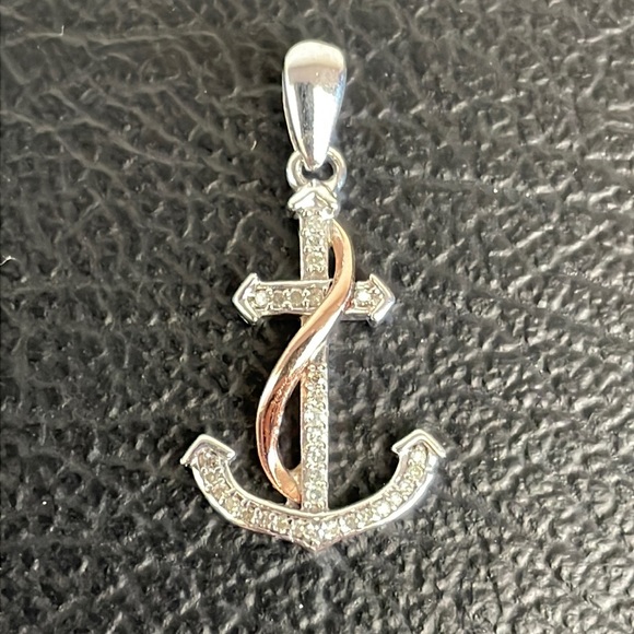 Zales Jewelry 1 Ct Tw Diamond Anchor Pendant In Sterling Silver And